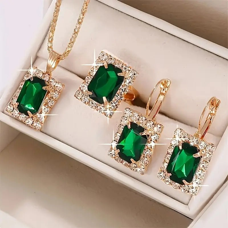 4pcs Square Jewelry Set