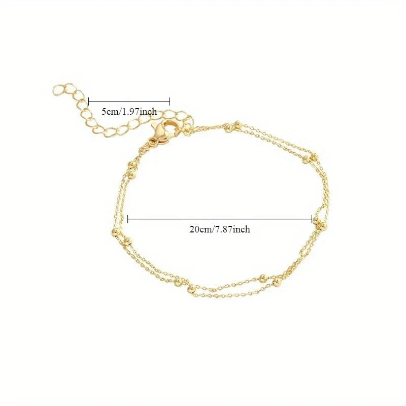 Double-layer Lucky Bead Anklet