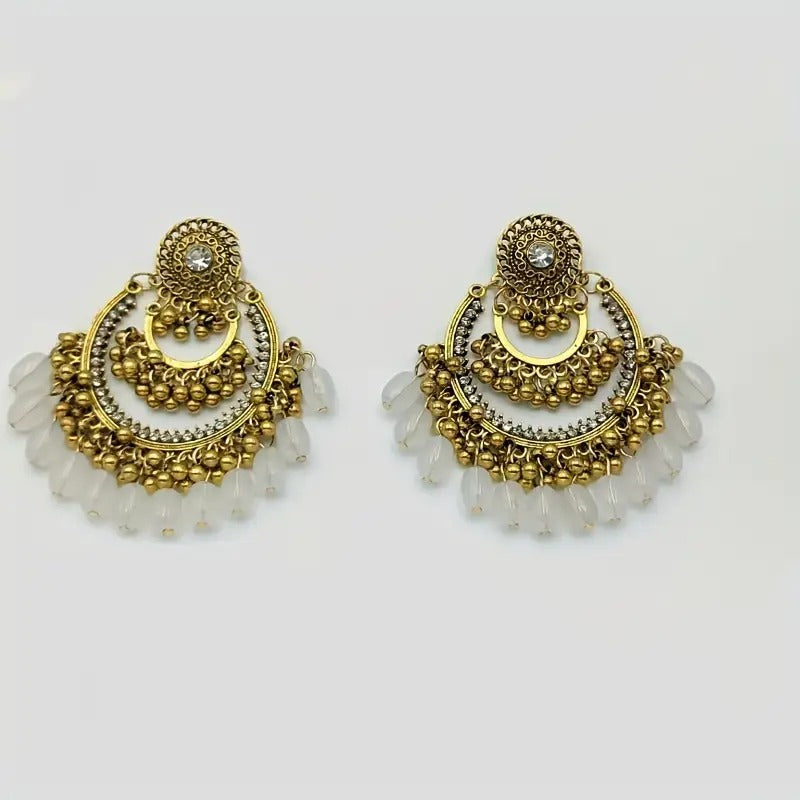 Three-Layer Tassel Jhumka Earings