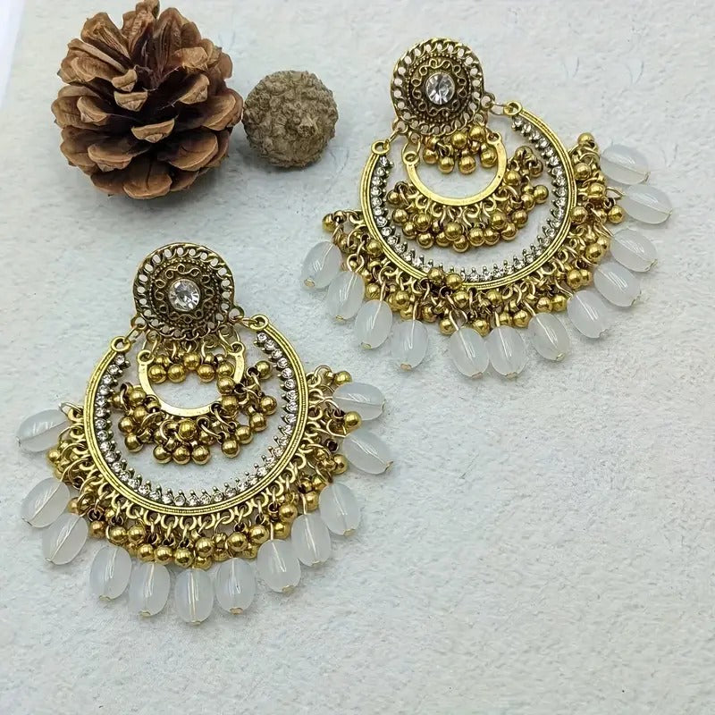 Three-Layer Tassel Jhumka Earings