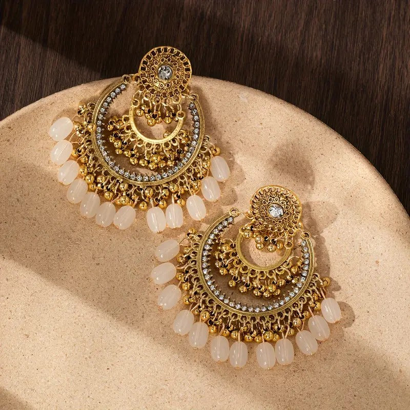Three-Layer Tassel Jhumka Earings