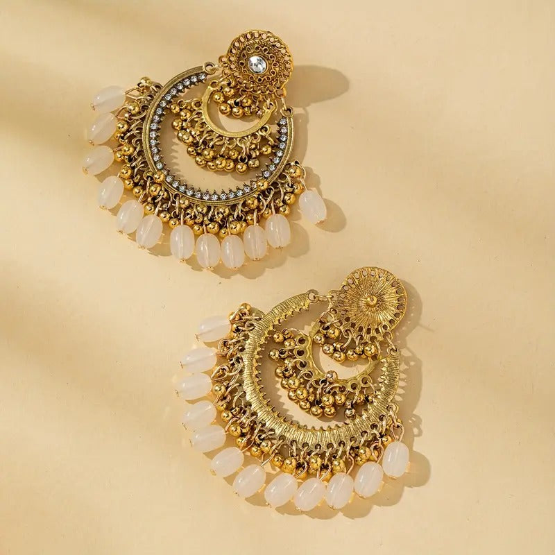 Three-Layer Tassel Jhumka Earings