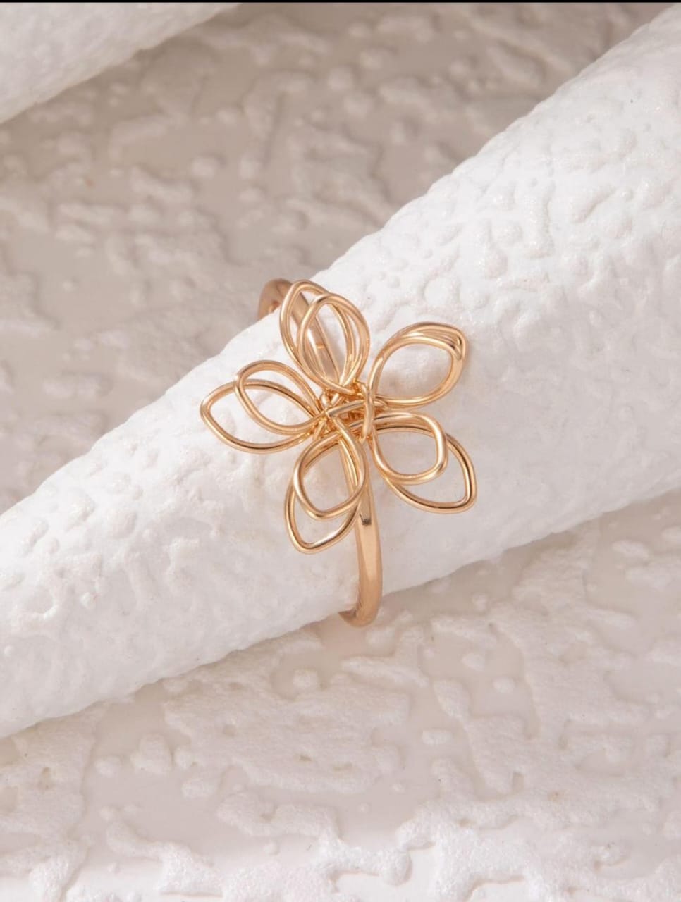Wire-wrapped Flower Shaped Ring