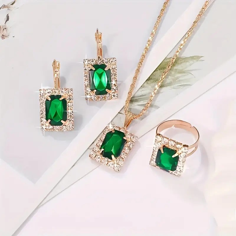 4pcs Square Jewelry Set