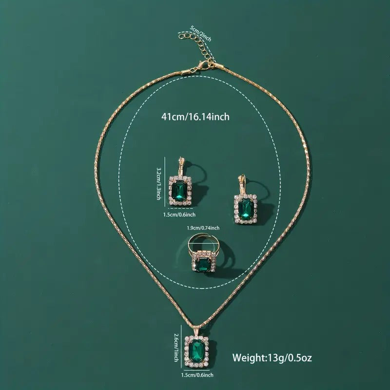 4pcs Square Jewelry Set